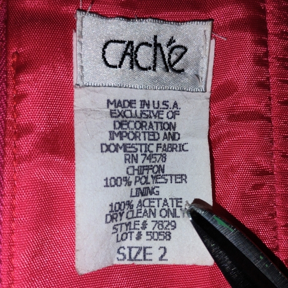 Women's Cache Formal Maxi Ball Gown/Prom Dress Sparkle Rouched Coral Size 2 - Picture 9 of 11